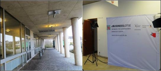 Ankunft Mediencampus Dieburg - Aula Hochschule Darmstadt