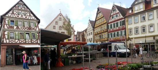 Gut erhaltenes Fachwerkhaus und der Marktplatz