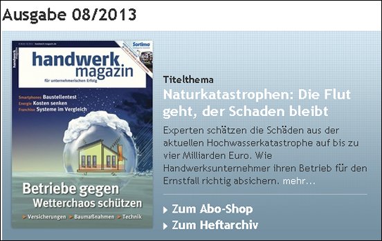 handwerk magazin 08 |2013